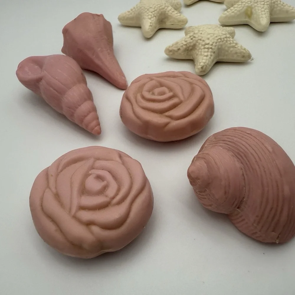 Vtg Ceramic Bathtub Pink Soap Sponge Dish Cottage Farmhouse Trinket & Shell Soap